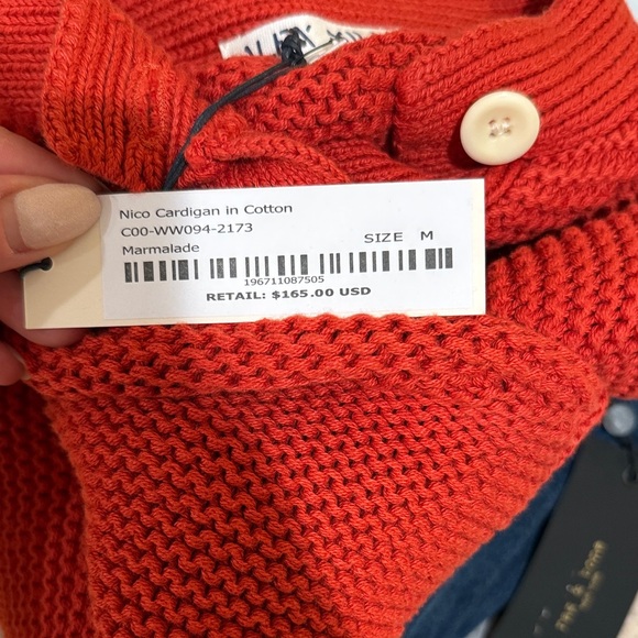 Alex Mill Nico Crewneck Cotton Cardigan NWT - Picture 6 of 13